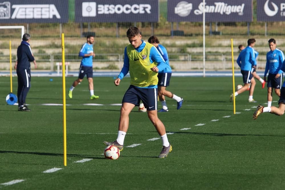 Entrenamiento del Málaga CF.