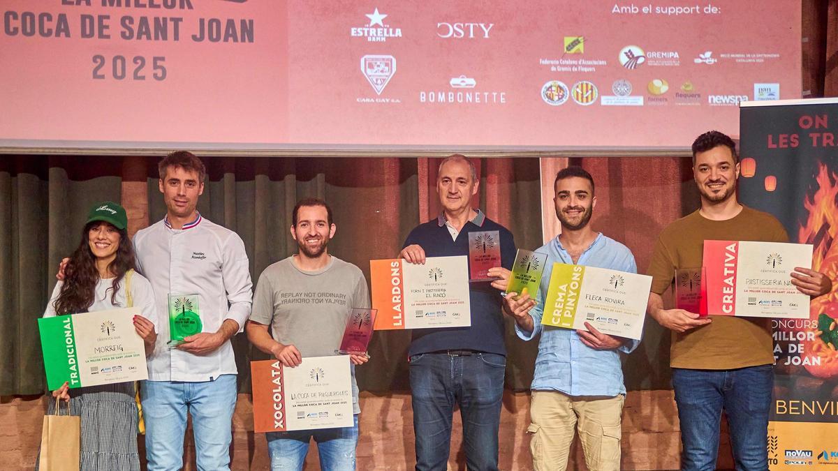 Los ganadores del concurso La Mejor Coca de Sant Joan 2025.