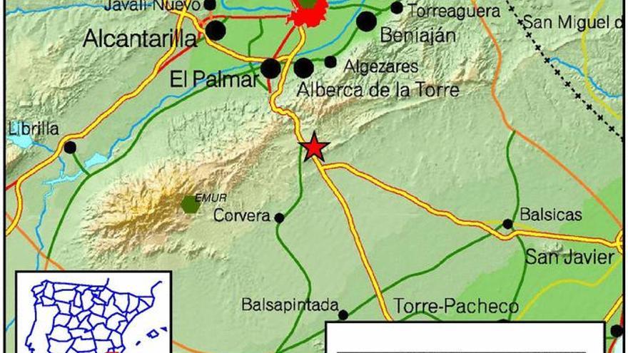 El mapa del epicentro del IGN