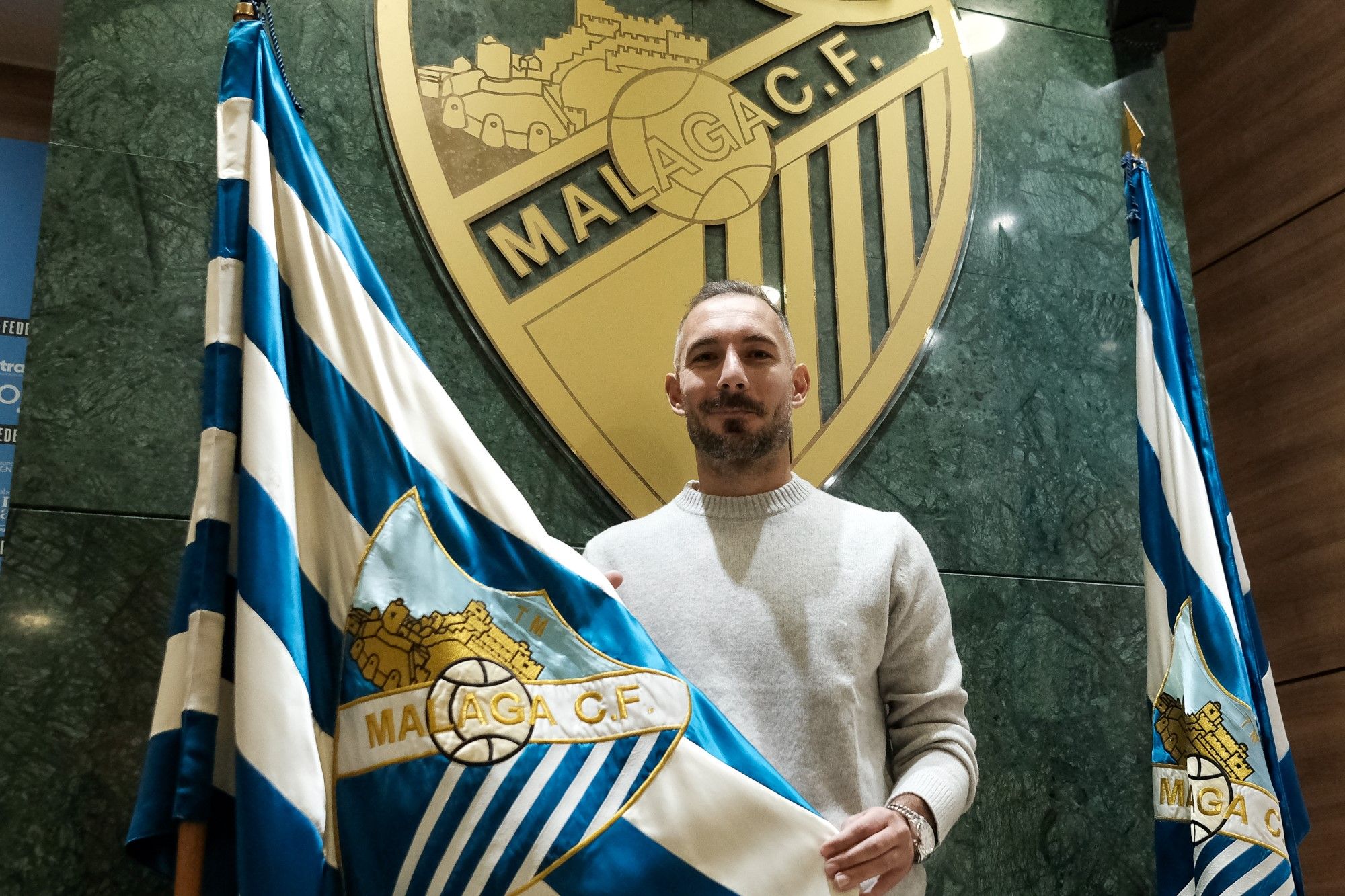 Presentación de David Ferreiro como nuevo jugador del Málaga CF