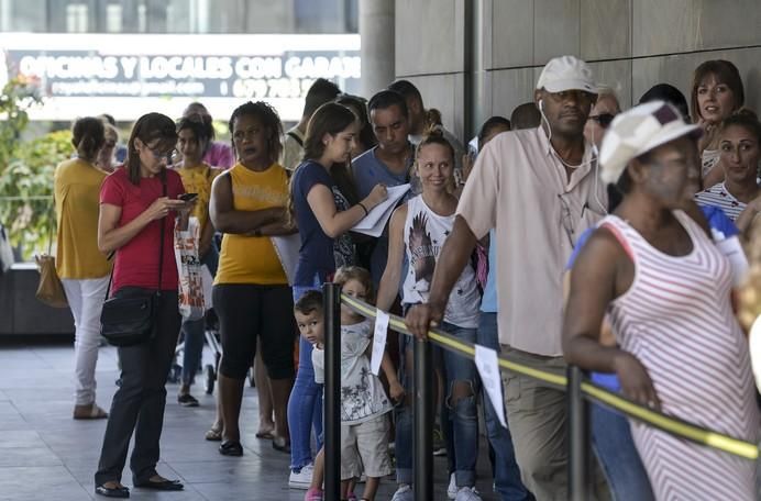 14/08/17.LAS PALMAS DE GRAN  CANARIA. Colas en Usos Multiples para solicitar las ayudas por alquiler. FOTO: J. PÉREZ CURBELO