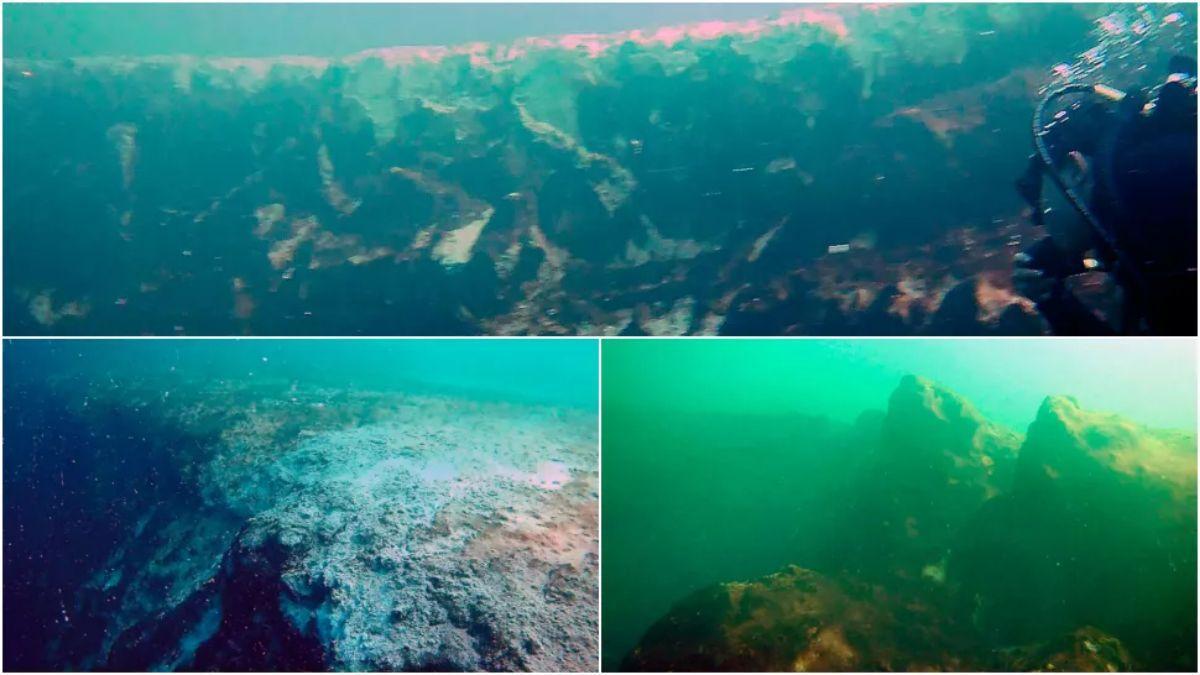 Imágenes submarinas que muestran el segundo agujero azul más profundo del mundo, descubierto en México.