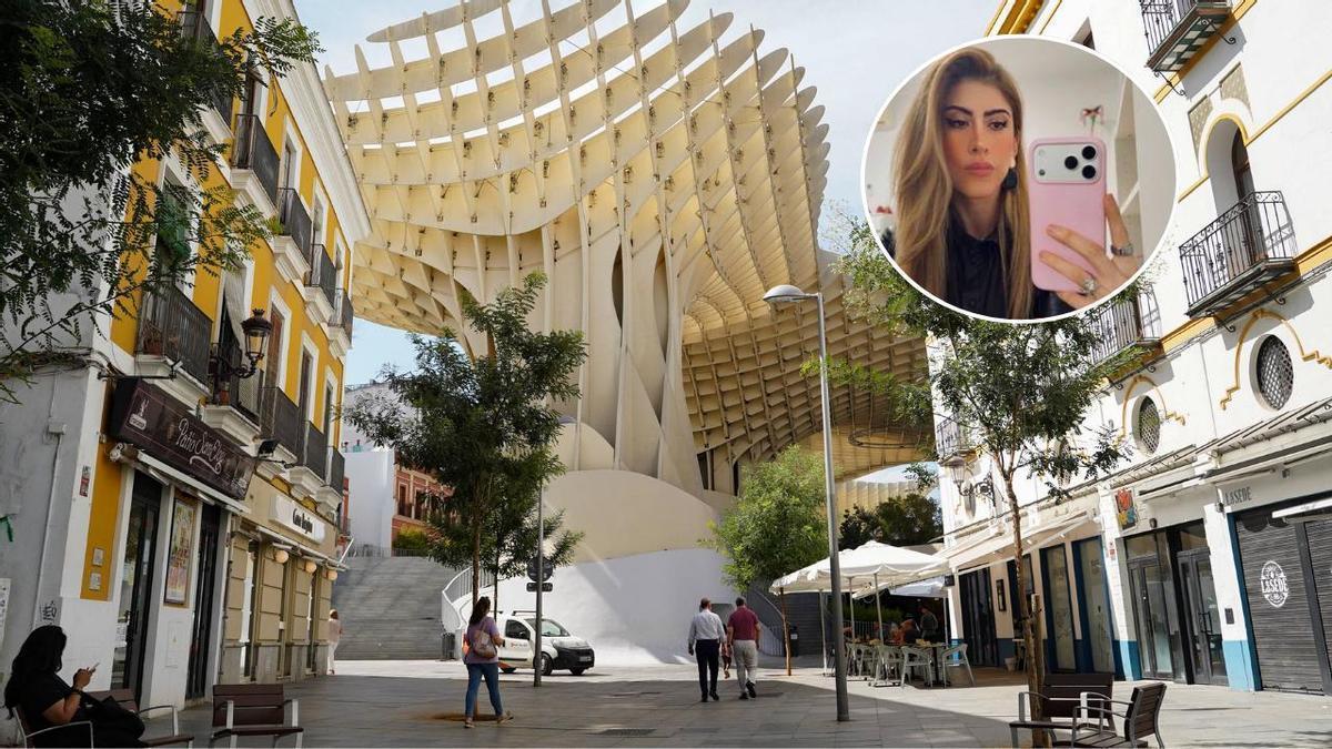 Montaje de las Setas de la Encarnación con la tiktoker mexicana Ivi.