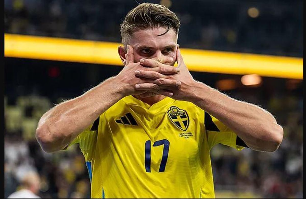 Gyökeres celebrando un gol