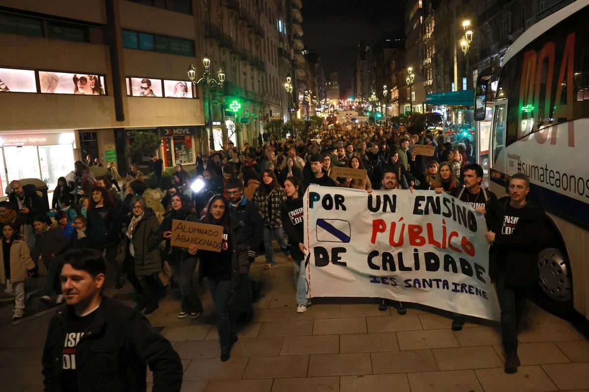 Última gran movilización por la educación pública en Vigo, el pasado 26 de febrero