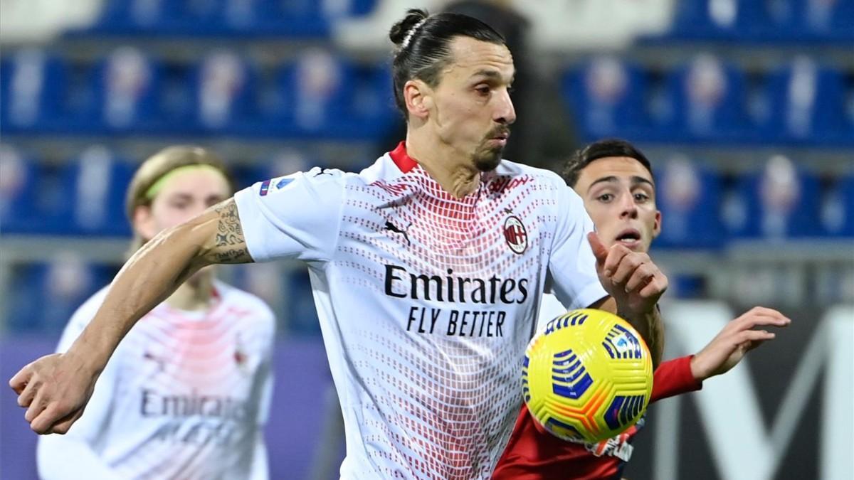 Ibra, en su partido ante el Cagliari