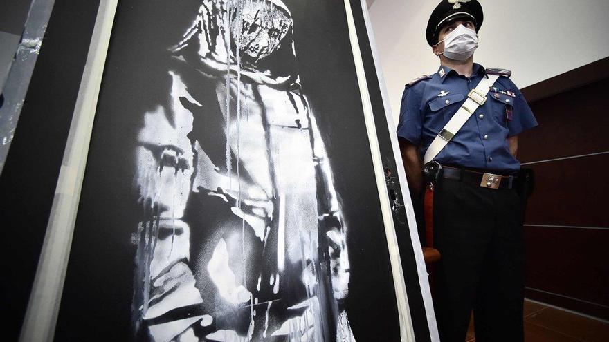 Así se recuperó la obra de Banksy robada en la sala Bataclan de París
