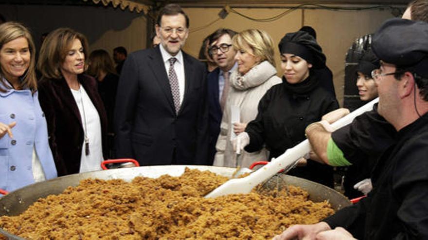 Mato, Botella, Rajoy y Aguirre, antes de la cena.