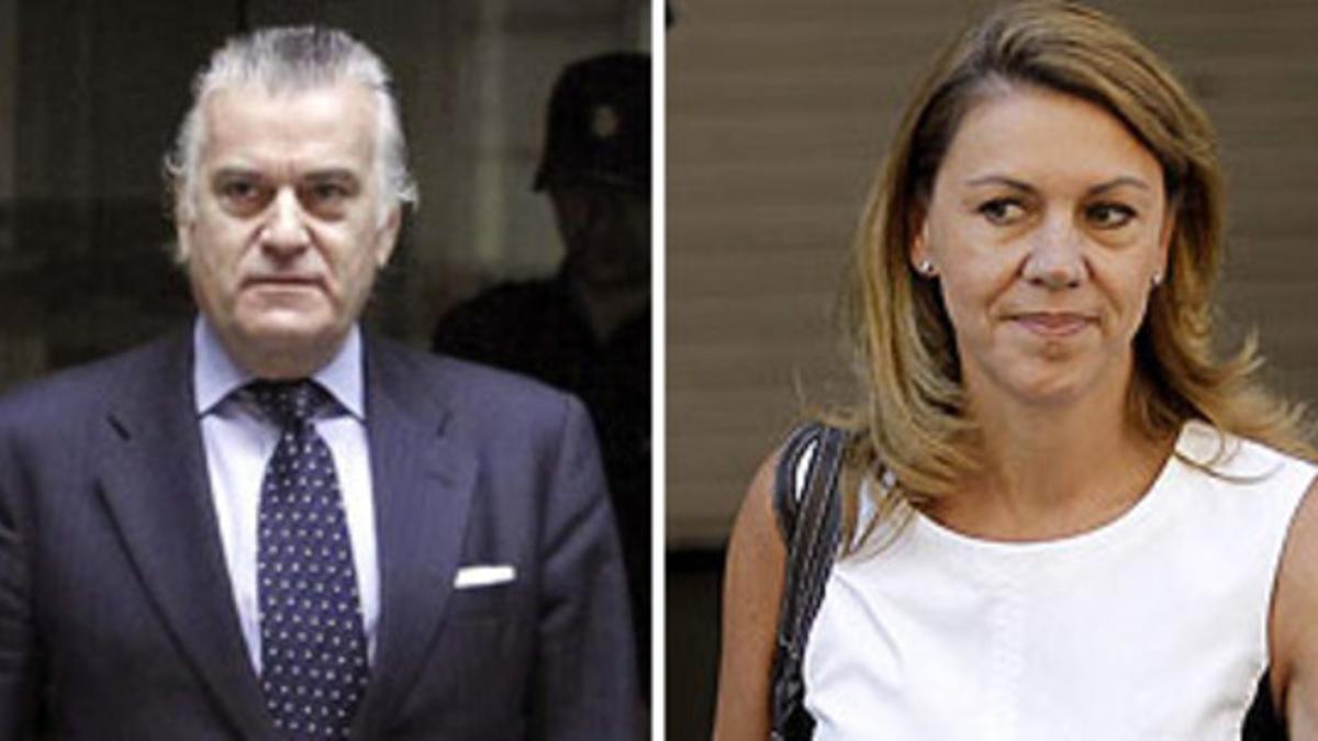 El extesorero del PP Luis Bárcenas y la secretaria general de los conservadores, María Dolores de Cospedal.