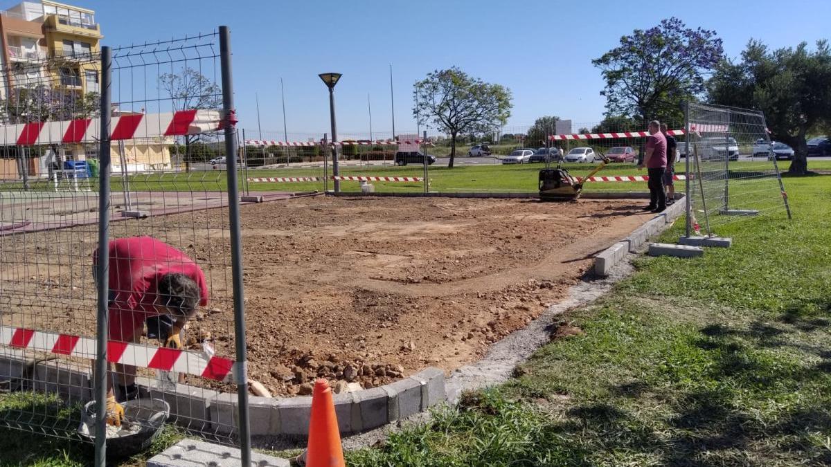 Las obras iniciadas en el parque de Xeraco