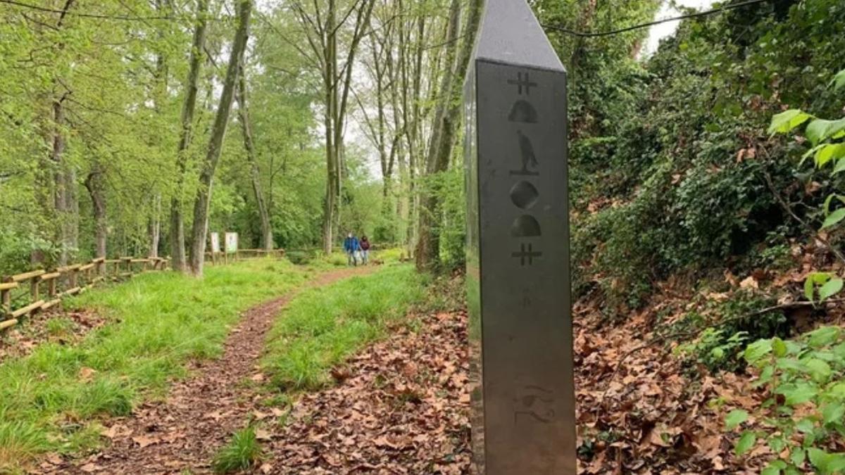 El monolito aparecido en el bosque .