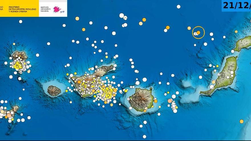 Casi 3.250 terremotos en Canarias durante 2022