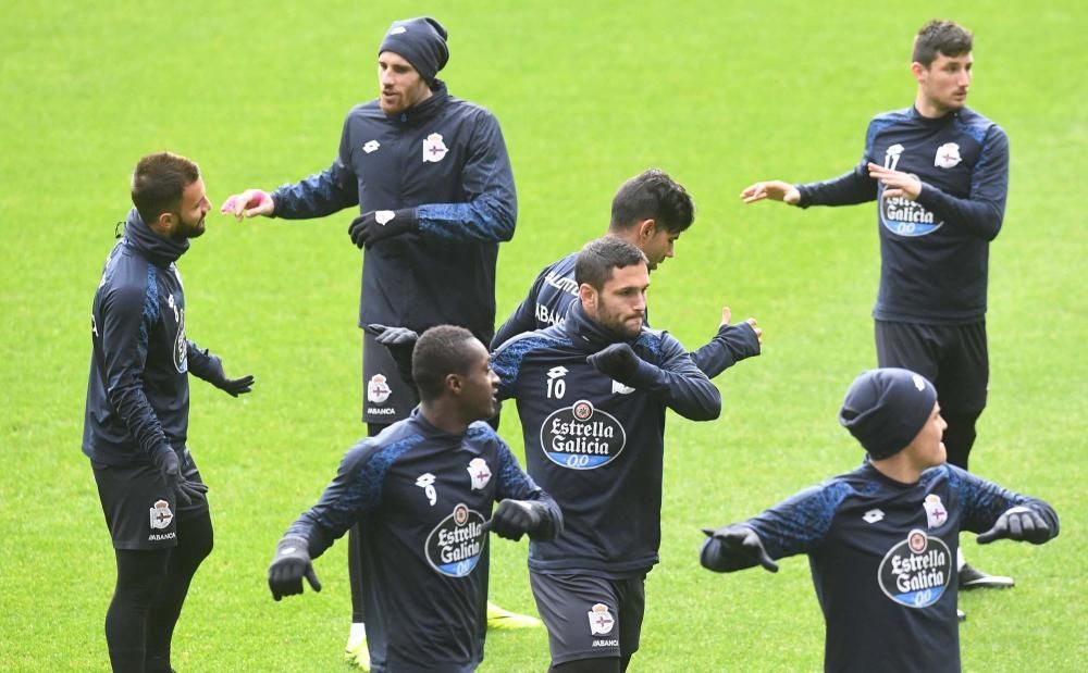 Entrenamiento en Riazor antes de Mendizorroza