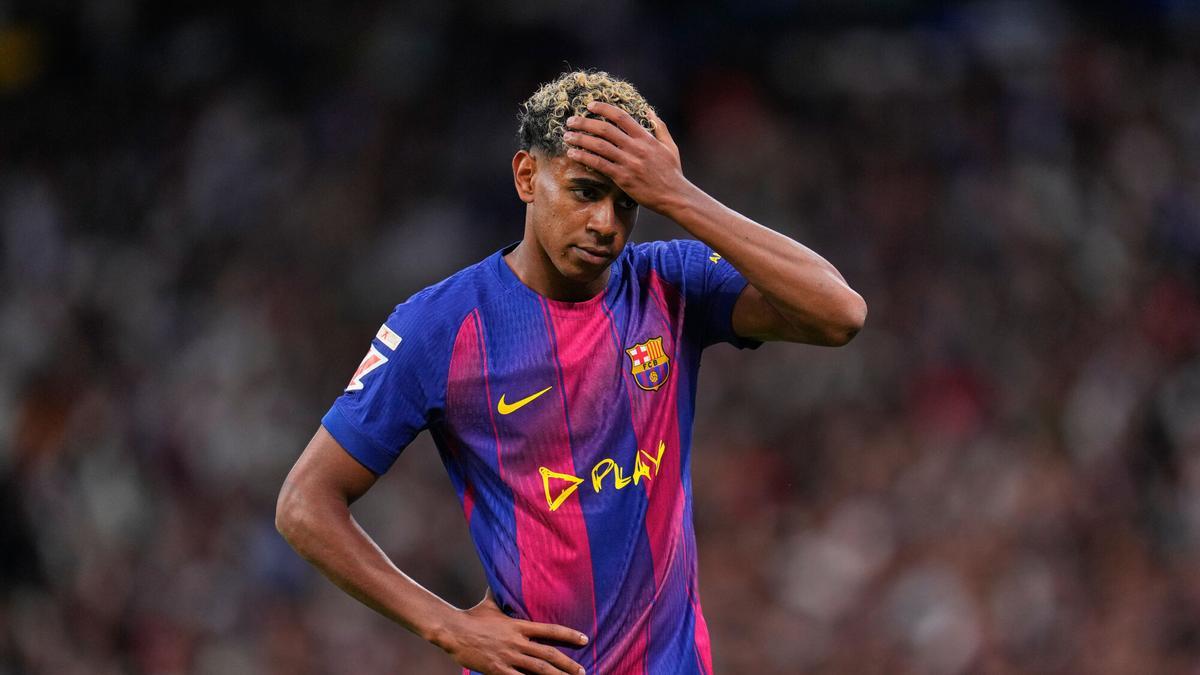 Lamine Yamal, durante el clásico entre Real Madrid y FC Barcelona