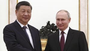 El presidente chino, Xi Jingping, durante su encuentro en Moscú con Vladimir Putin.