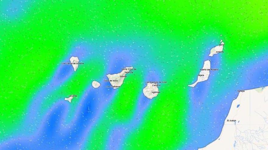 Aemet activa la alerta por vientos intensos en Canarias a partir del jueves