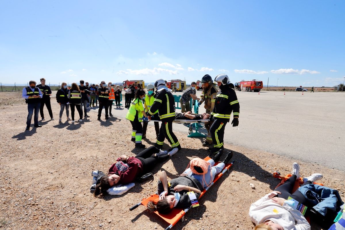 Así ha sido el simulacro de accidente aéreo en Murcia