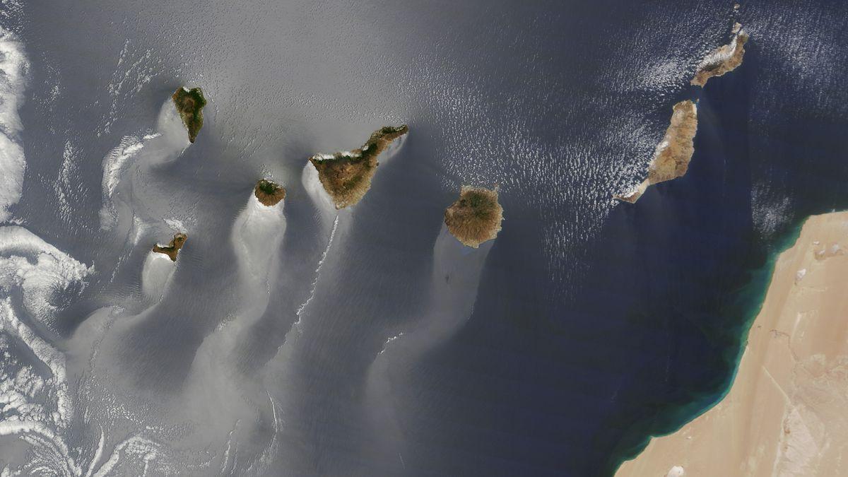 Fotografía aérea de las Islas Canarias en 2014.