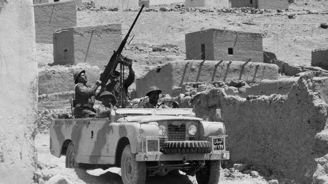 Un tanque patrulla el valle del Jordán, en septiembre de 1970.
