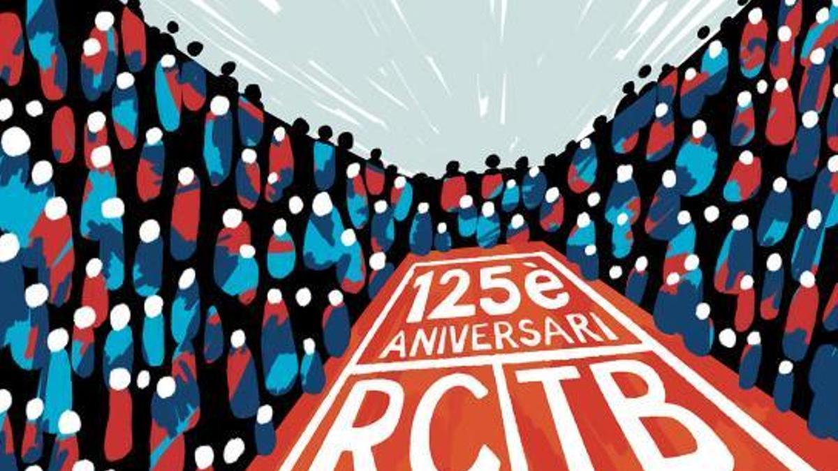Cartel del 125 aniversario del RCT Barcelona.