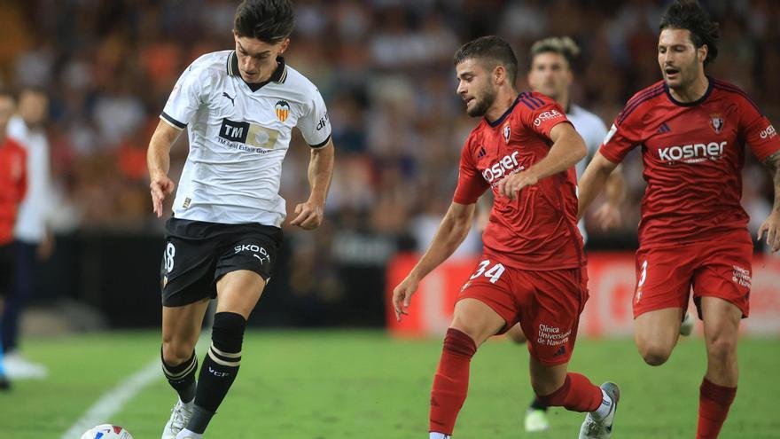 Pepelu durante el Valencia - Osasuna de esta temporada en Mestalla