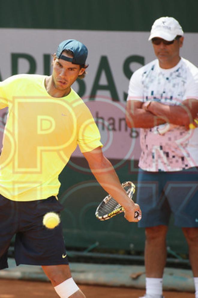 ENTRENAMIENTO NADAL Y FERRER PREVIO A LA FINAL DE ROLAND GARROS