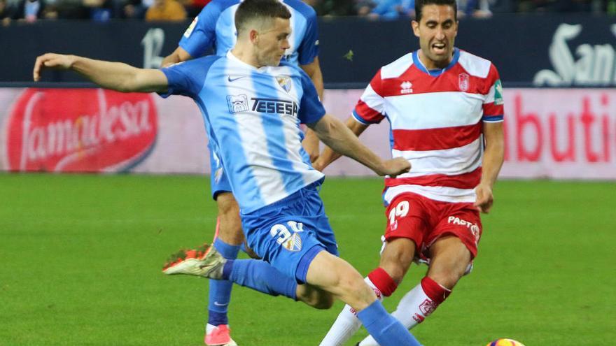 Jack Harper, durante el partido de la primera vuelta contra el Granada