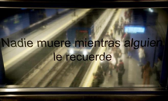 Frase en memoria a las víctimas del 11M en la estación de Atocha.