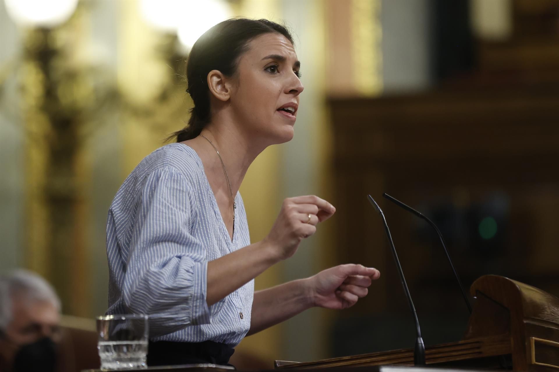 La ministra de Igualdad, Irene Montero, en el Congreso de los Diputados.