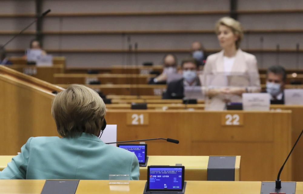 Ángela Merkel en el Parlamento Europeo