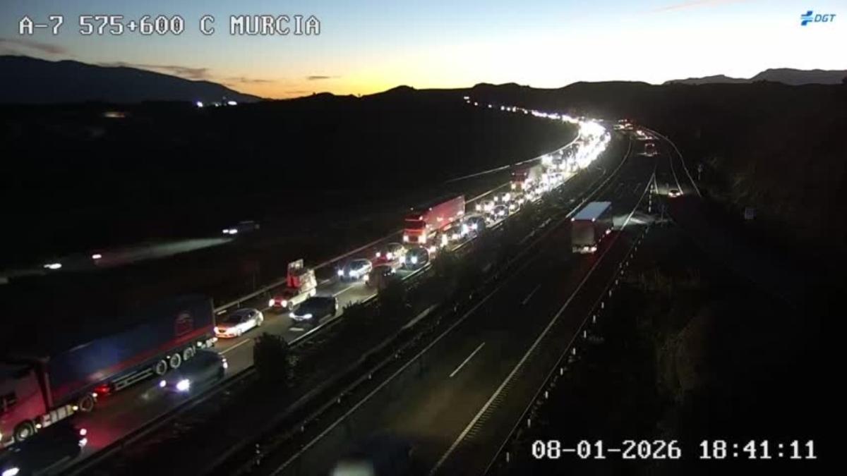 Importante flujo de tráfico en la zona, captado por las cámaras de la DGT