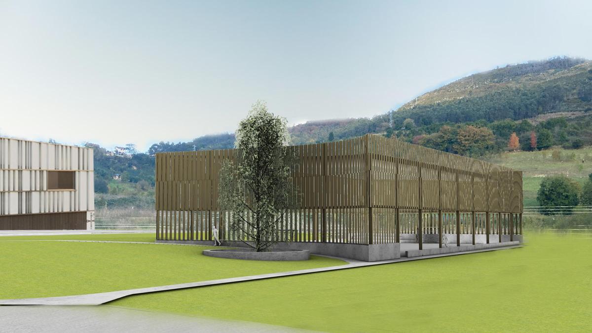 Una infografía con la nueva cancha cubierta.