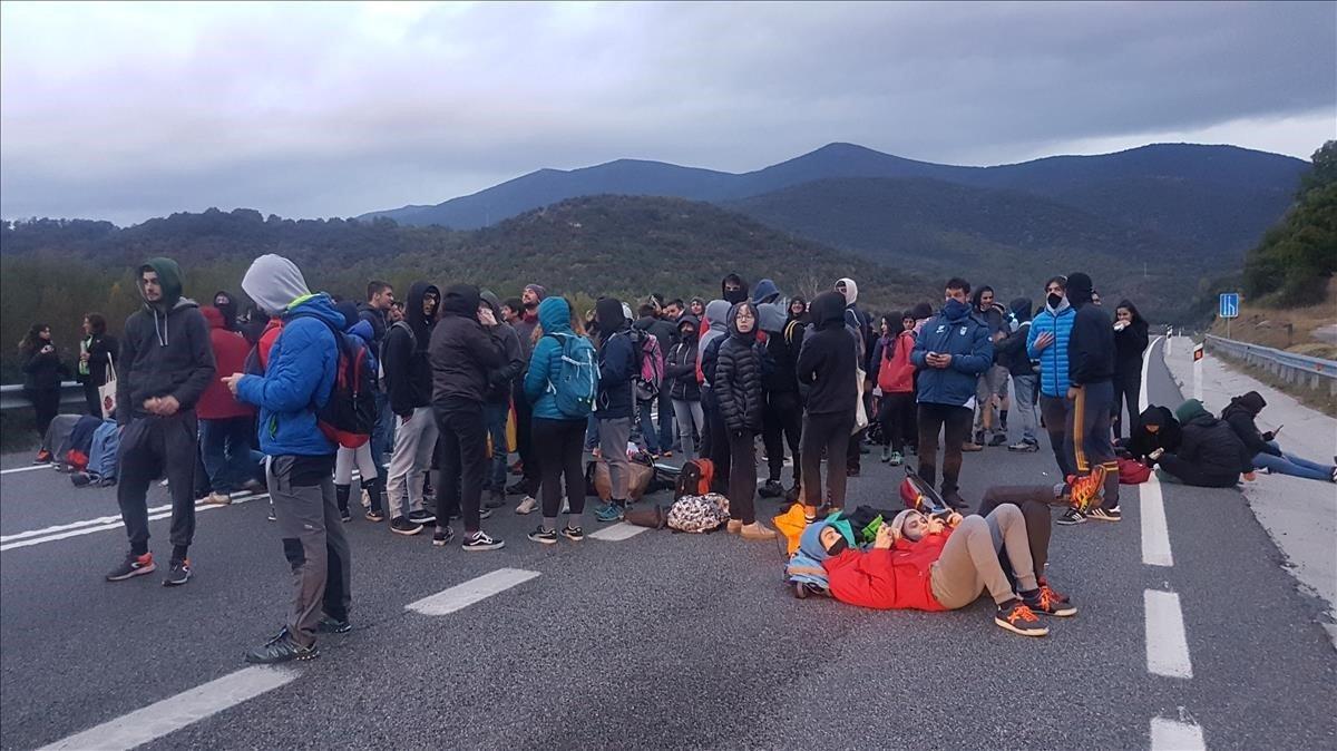 Corte de la carretera de la Seu d’Urgell el pasado 18 de octubre.