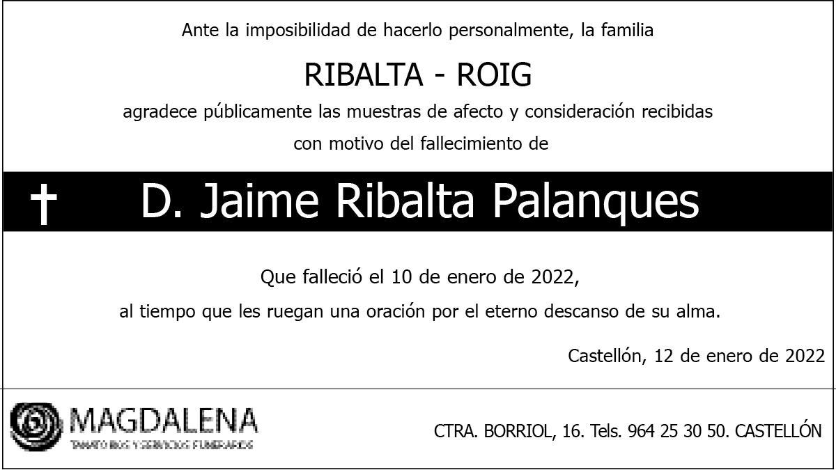 D. Jaime Ribalta Palanques