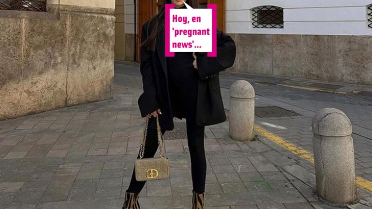 Violeta Mangriñán con bocadillo cuore sobre su embarazo