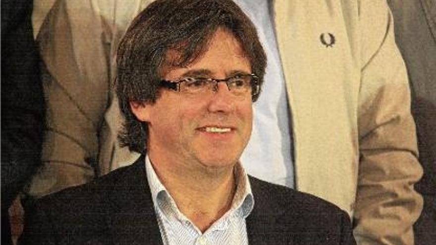 L&#039;alcalde de Girona i president de l&#039;AMI, Carles Puigdemont, durant la reunió de l&#039;executiva.