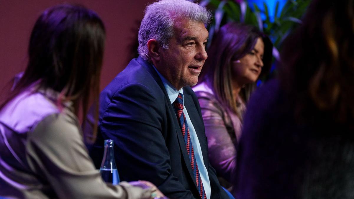 Joan Laporta durante la presentación