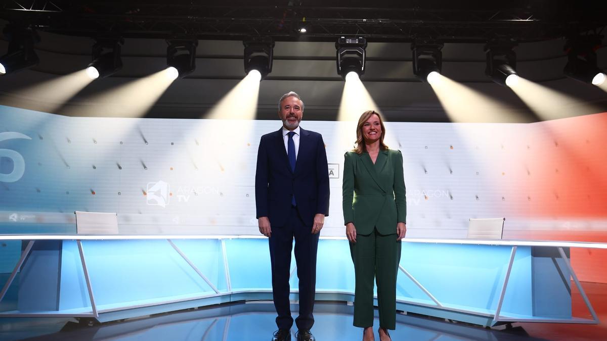 Los mejores momentos del 'Cara a cara' entre Jorge Azcón y Pilar Alegría en Aragón TV