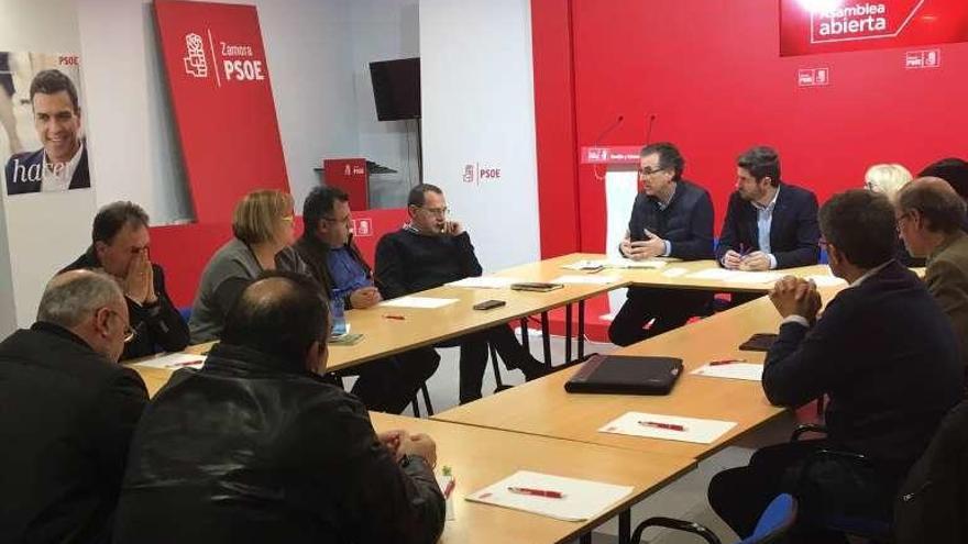 La Ejecutiva del PSOE con los diputados provinciales.