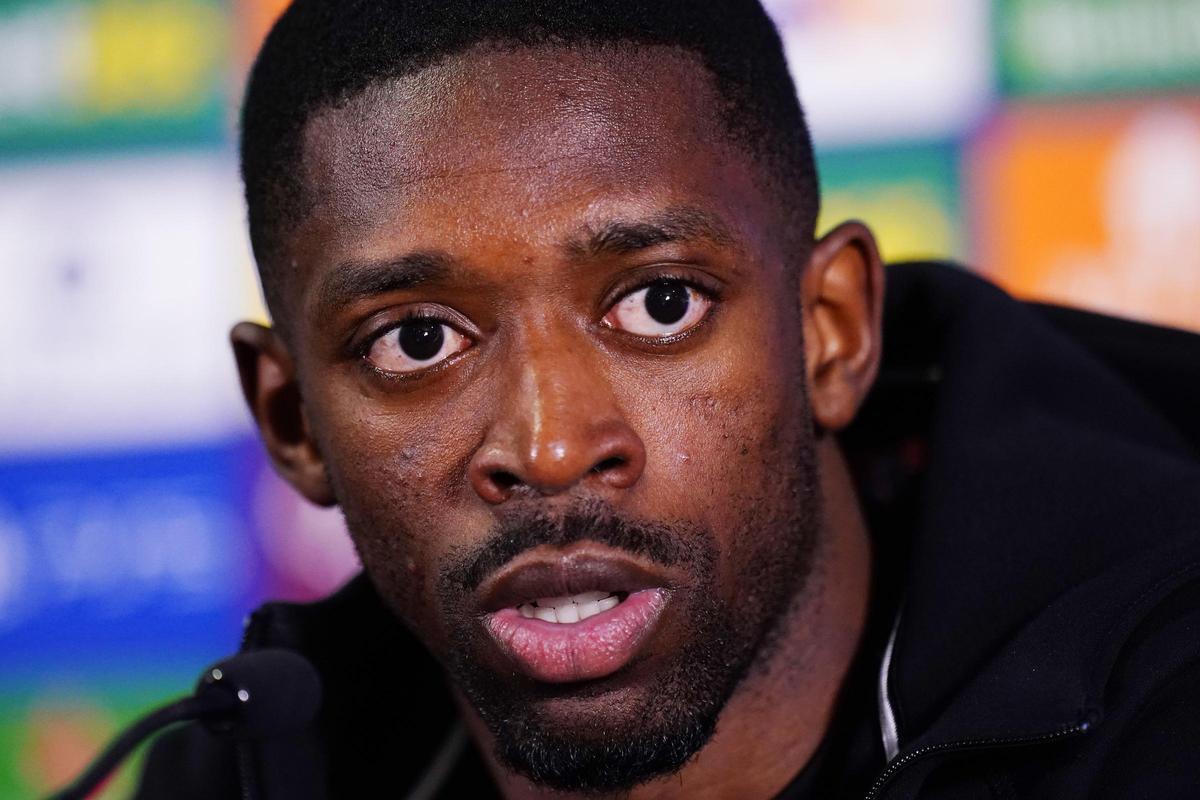 Ousmane Dembélé, en una rueda de prensa