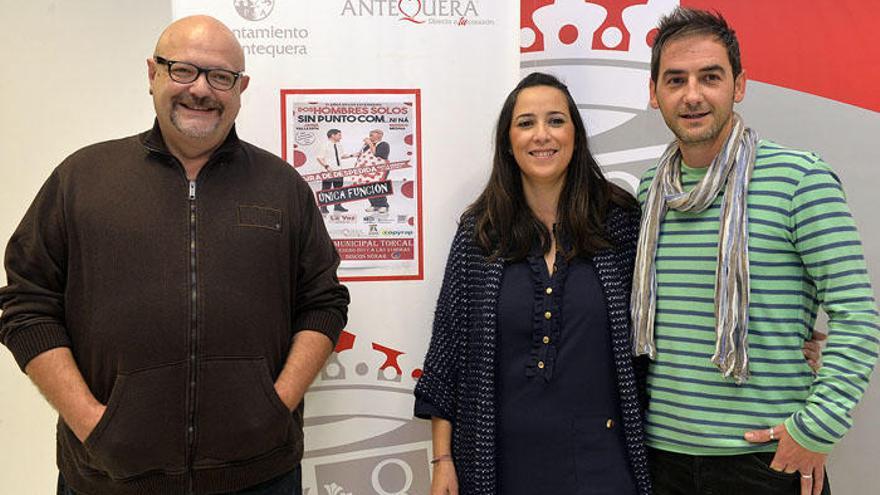 Manolo Medina y Javier Vallespín, en la presentación de la última representación de la obra.