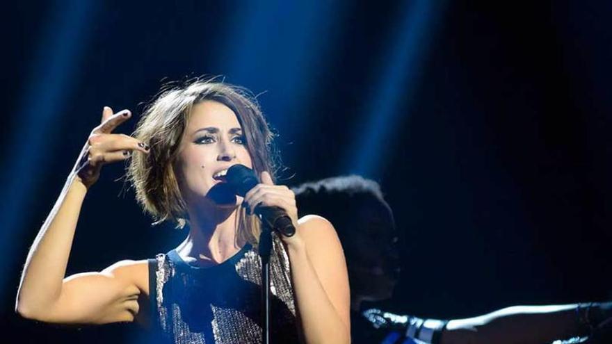 Barei, en su primer ensayo en el Globen Arena de Estocolmo.