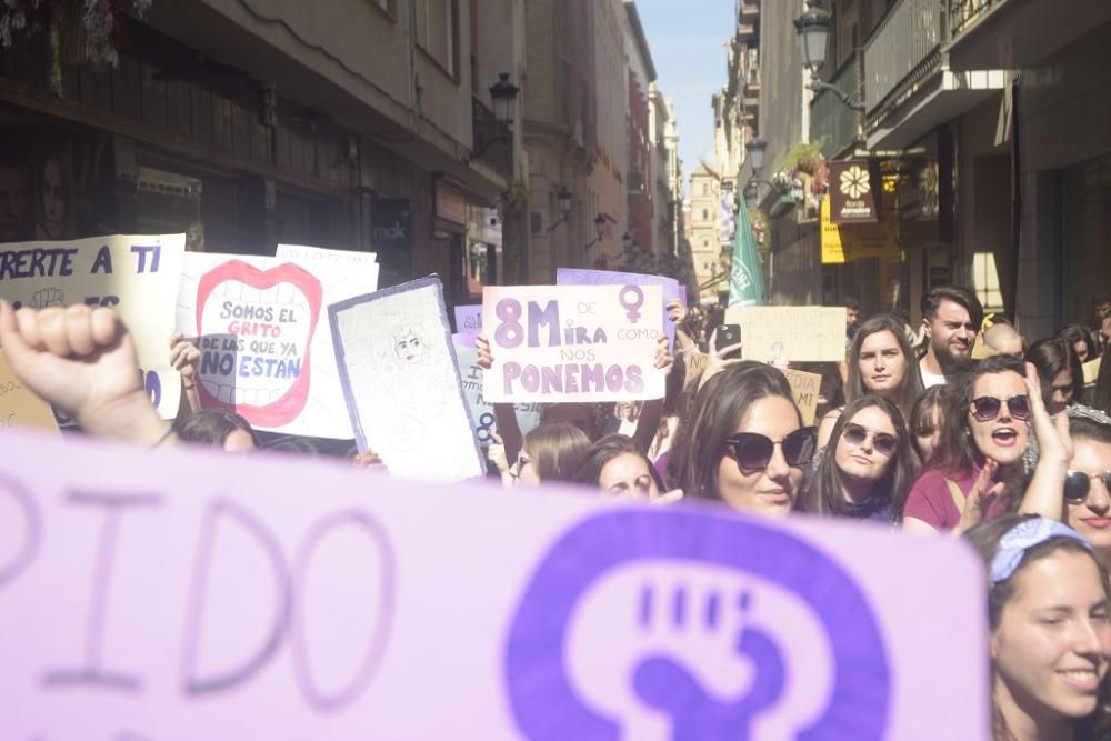 La feministas calientan motores antes de la manifestación del 8-M en Murcia