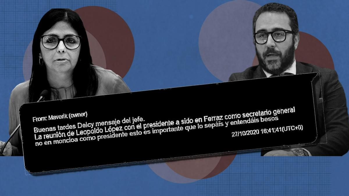 Delcy Rodríguez y Víctor de Aldama