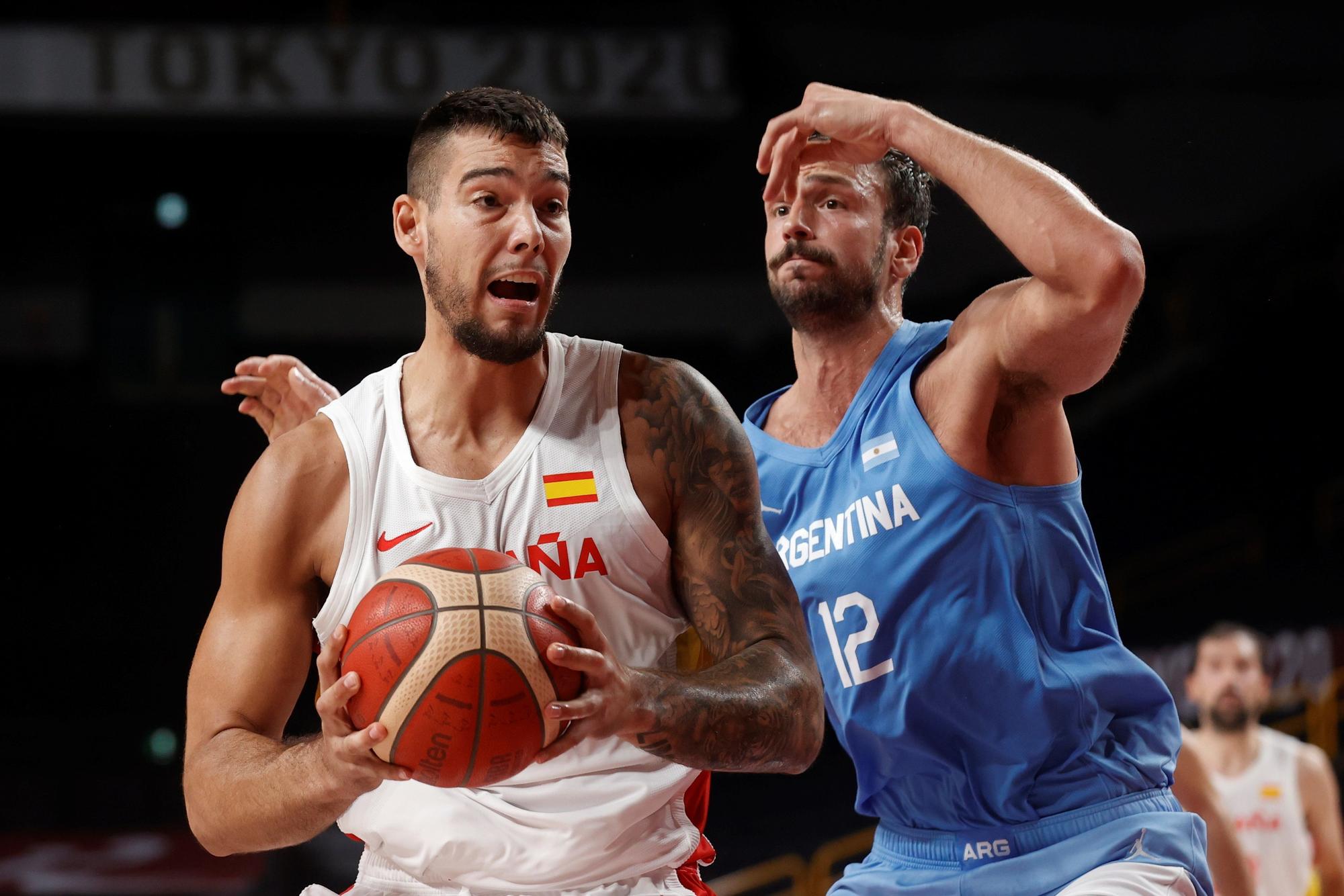 Una imagen del partido de baloncesto de los JJOO entre España y Argentina