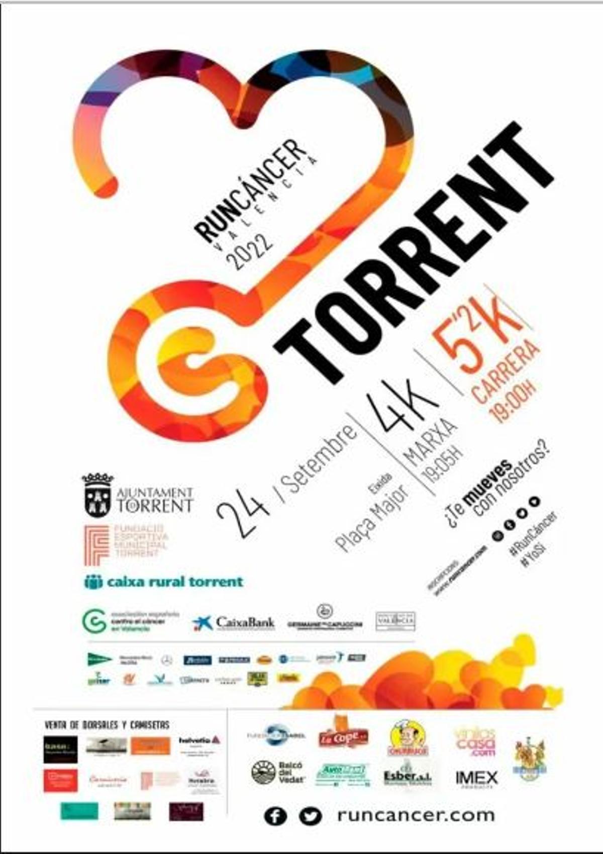 Un año más Torrent acogerá la celebración del evento solidario RunCáncer 2022, organizado por la Asociación Española Contra el Cáncer (AECC)