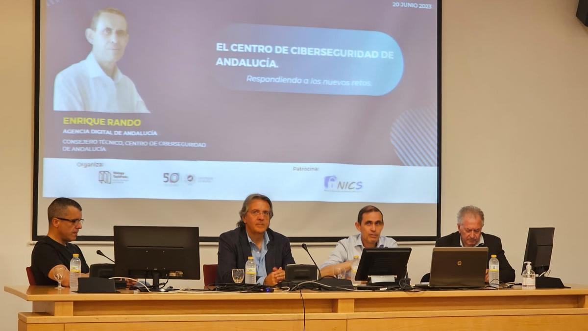 Bernardo Quintero, Javier López, Enrique Rando y Felipe Romera, en la reunión celebrada en el PTA de Málaga.