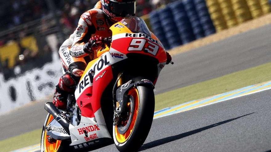 Marc Márquez, durante la sesión de entrenamientos de ayer. // Efe