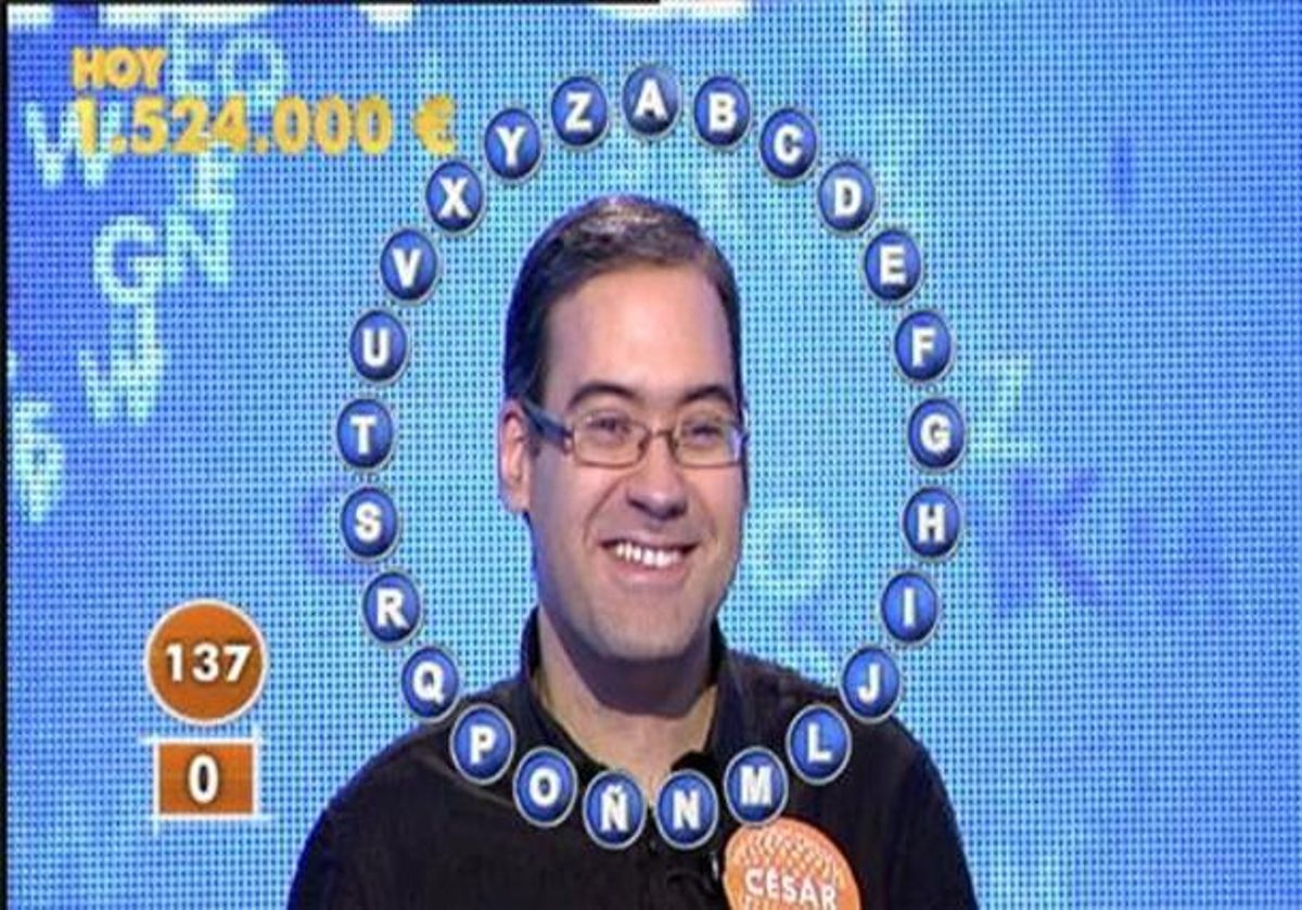 César Garrido, abans de completar el ’rosco’. César Garrido, abans de completar el ’rosco’.