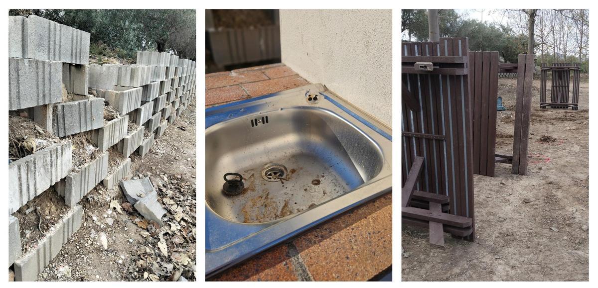 Algunos de los desperfectos causados en el parque de Miramar.